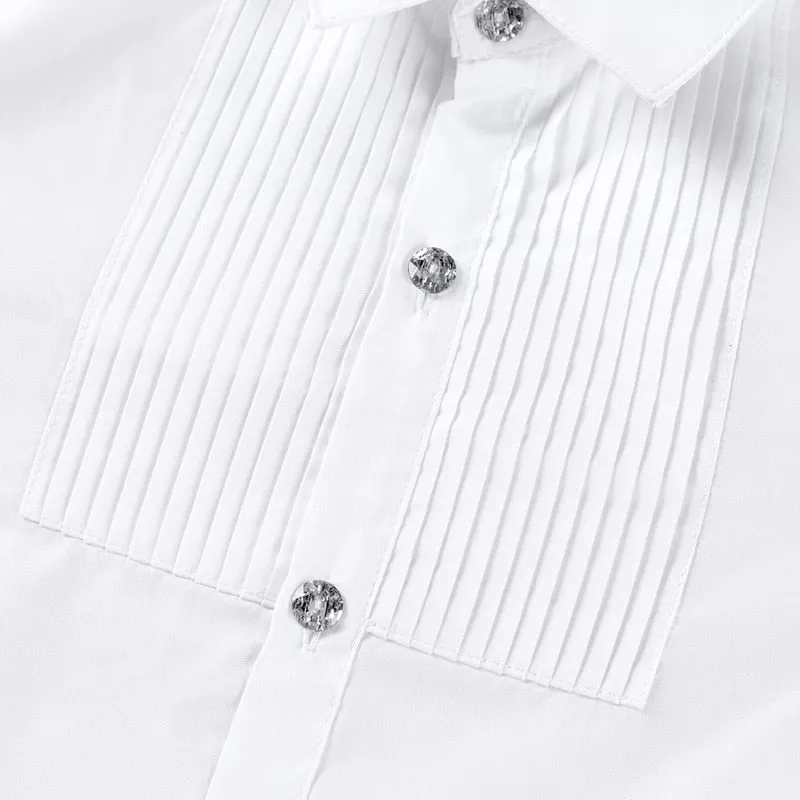 Kids Dress Shirt Boys' Formal Dress Shirts Party Stage Performance Tuxedo Children's Shirts