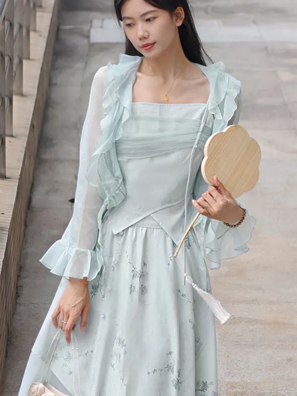 Kimono Lolita JSK Dress Pastel Green Lolita Jumper Skirts