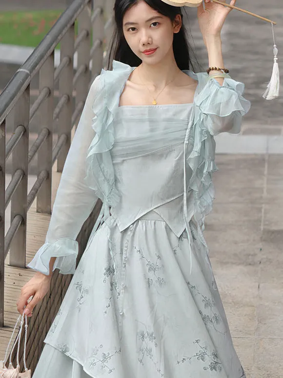 Kimono Lolita JSK Dress Pastel Green Lolita Jumper Skirts