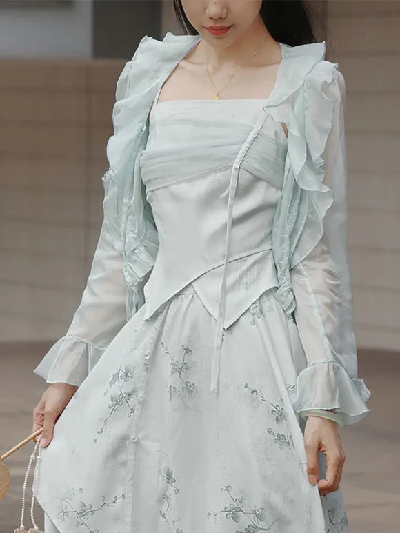 Kimono Lolita JSK Dress Pastel Green Lolita Jumper Skirts