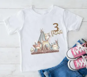 Kinder T-Shirt Geburtstag Waldtiere Zahlenshirt personalisiert