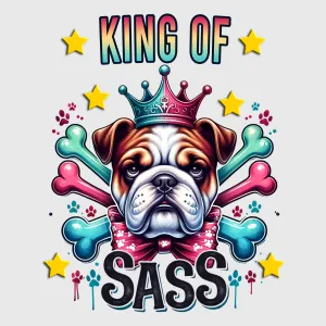 King Of Sass Bulldog Transfer