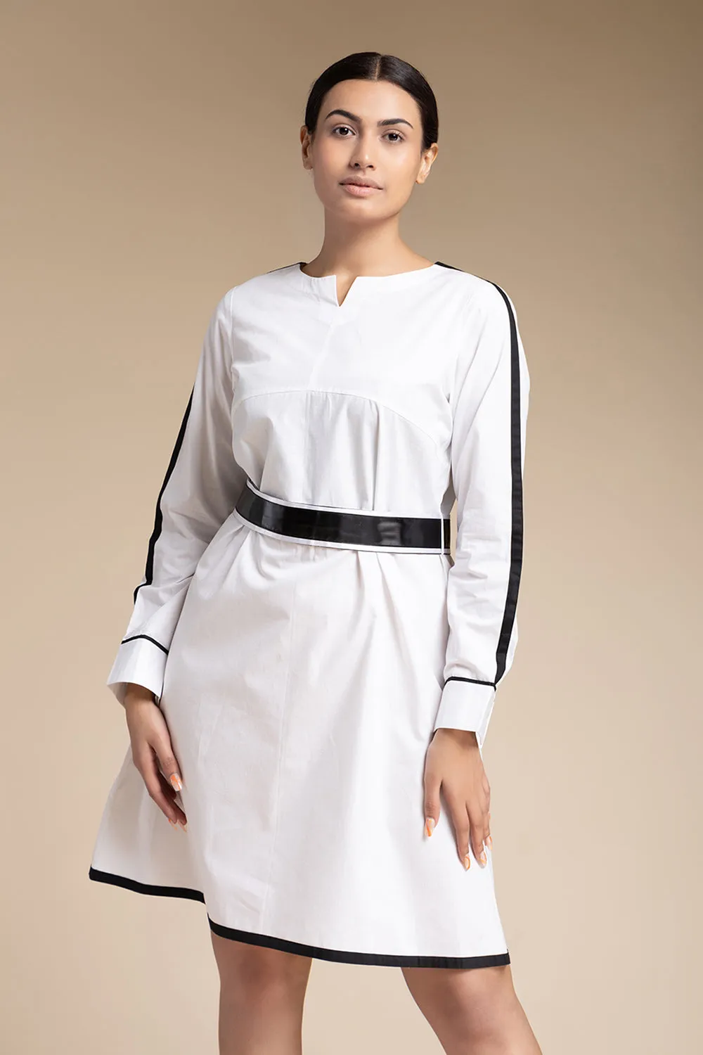 Knee Length Dress - White