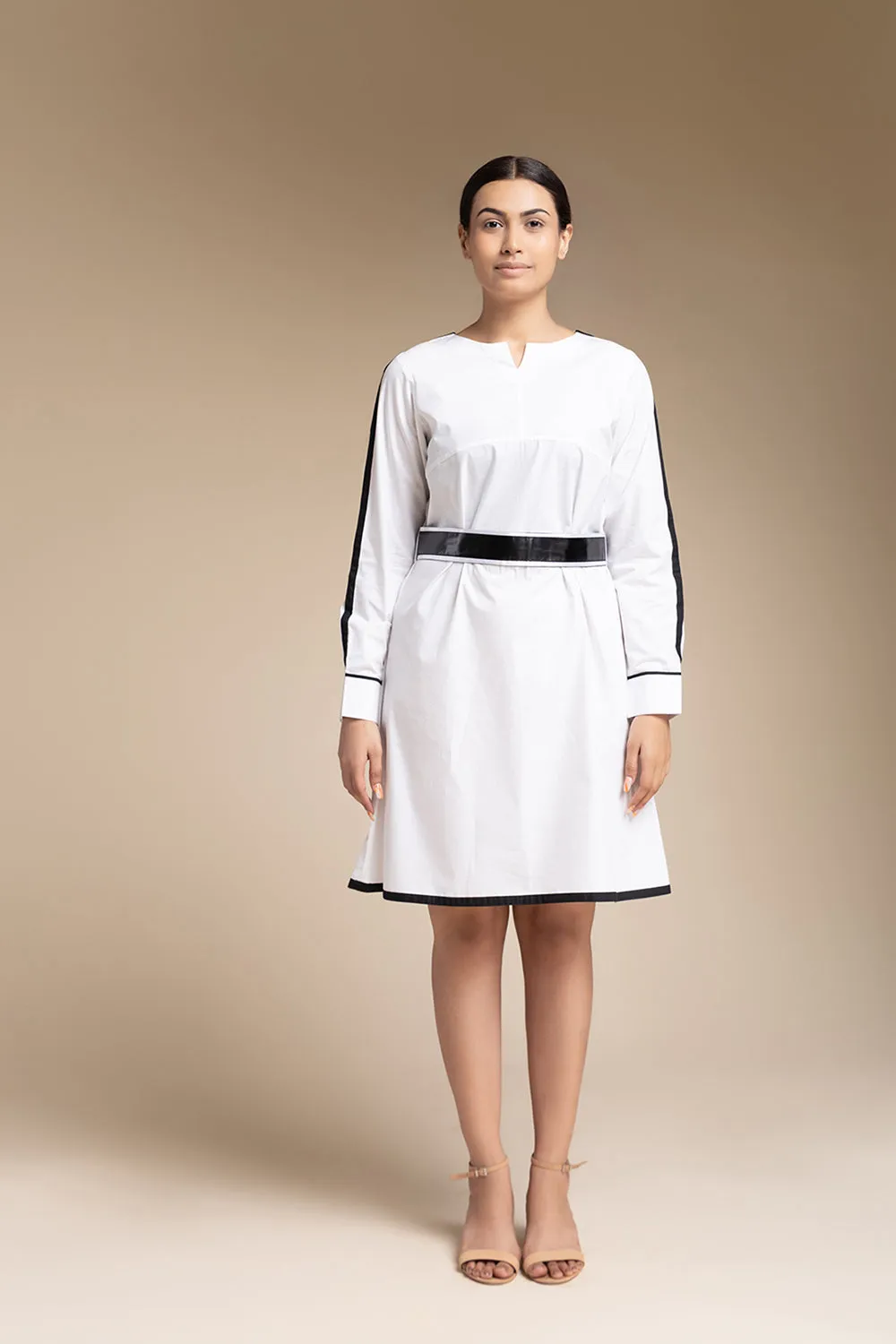 Knee Length Dress - White