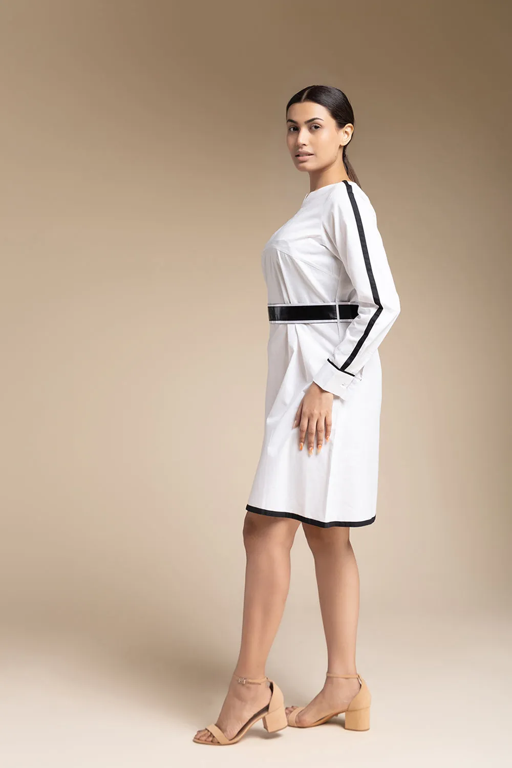 Knee Length Dress - White
