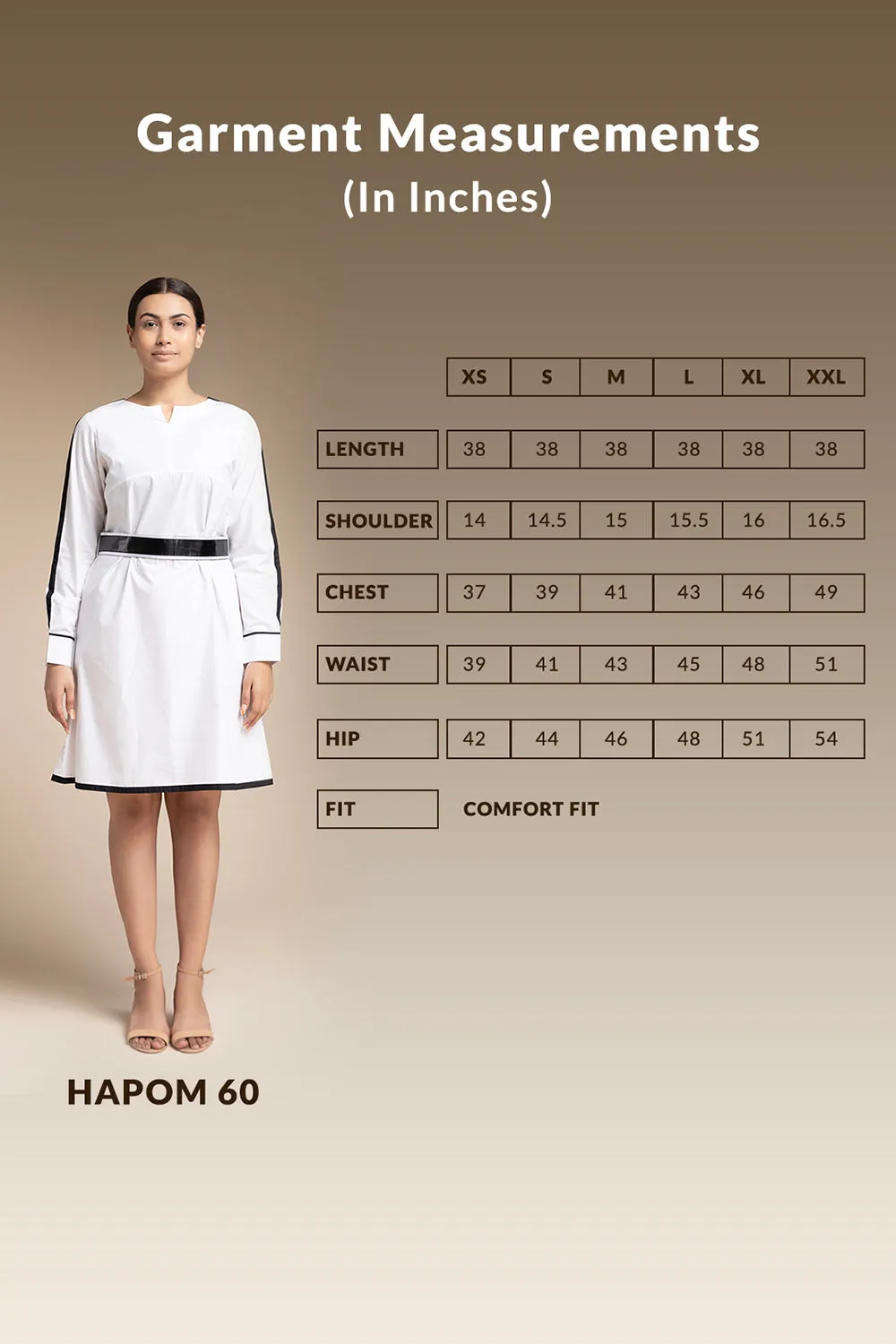 Knee Length Dress - White