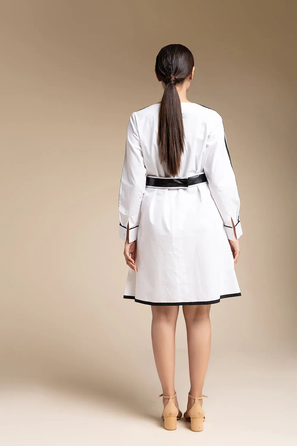 Knee Length Dress - White
