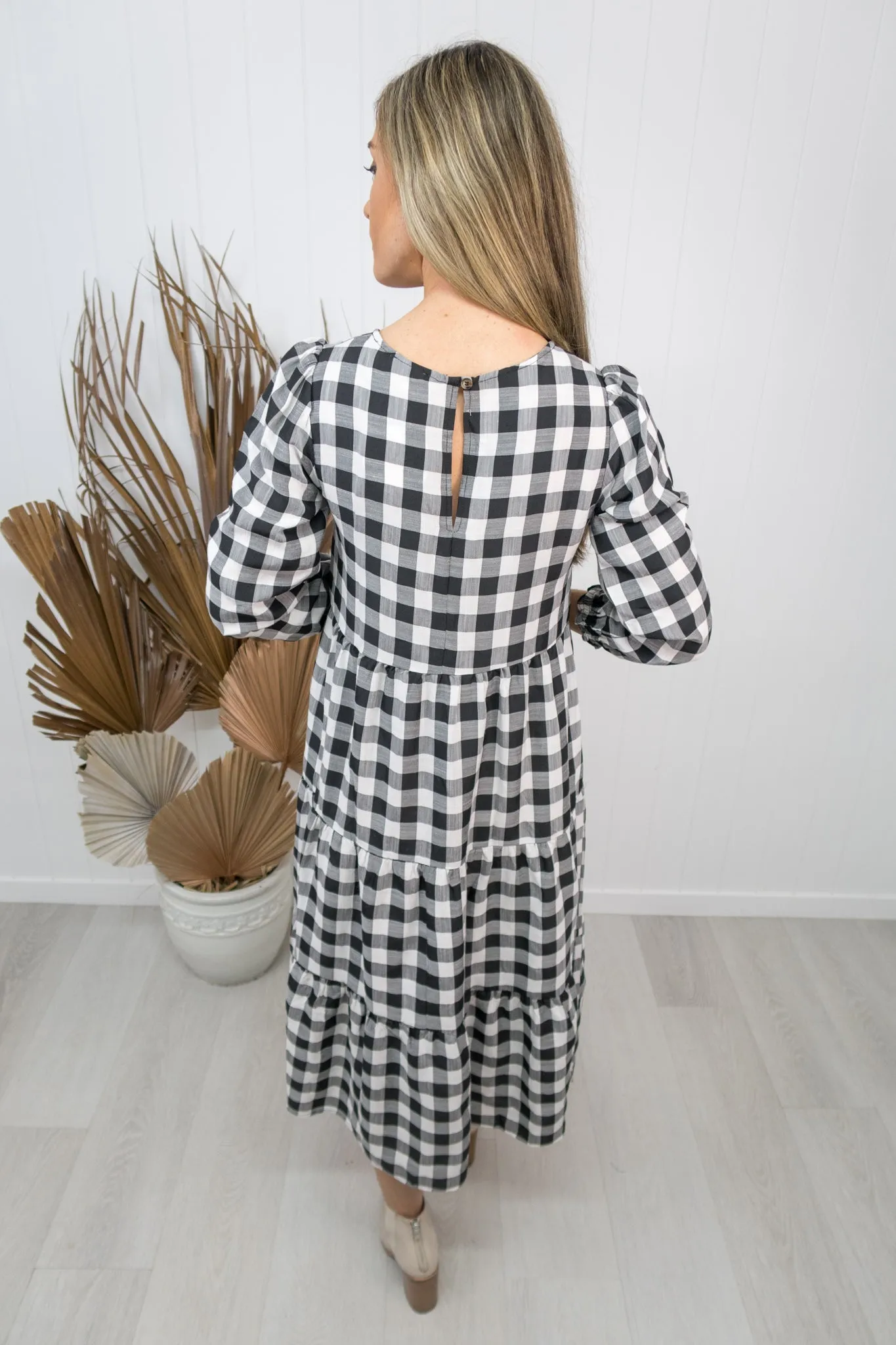Kovi Dress- Gingham black/white