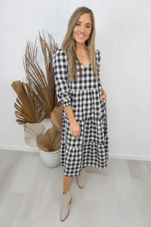 Kovi Dress- Gingham black/white