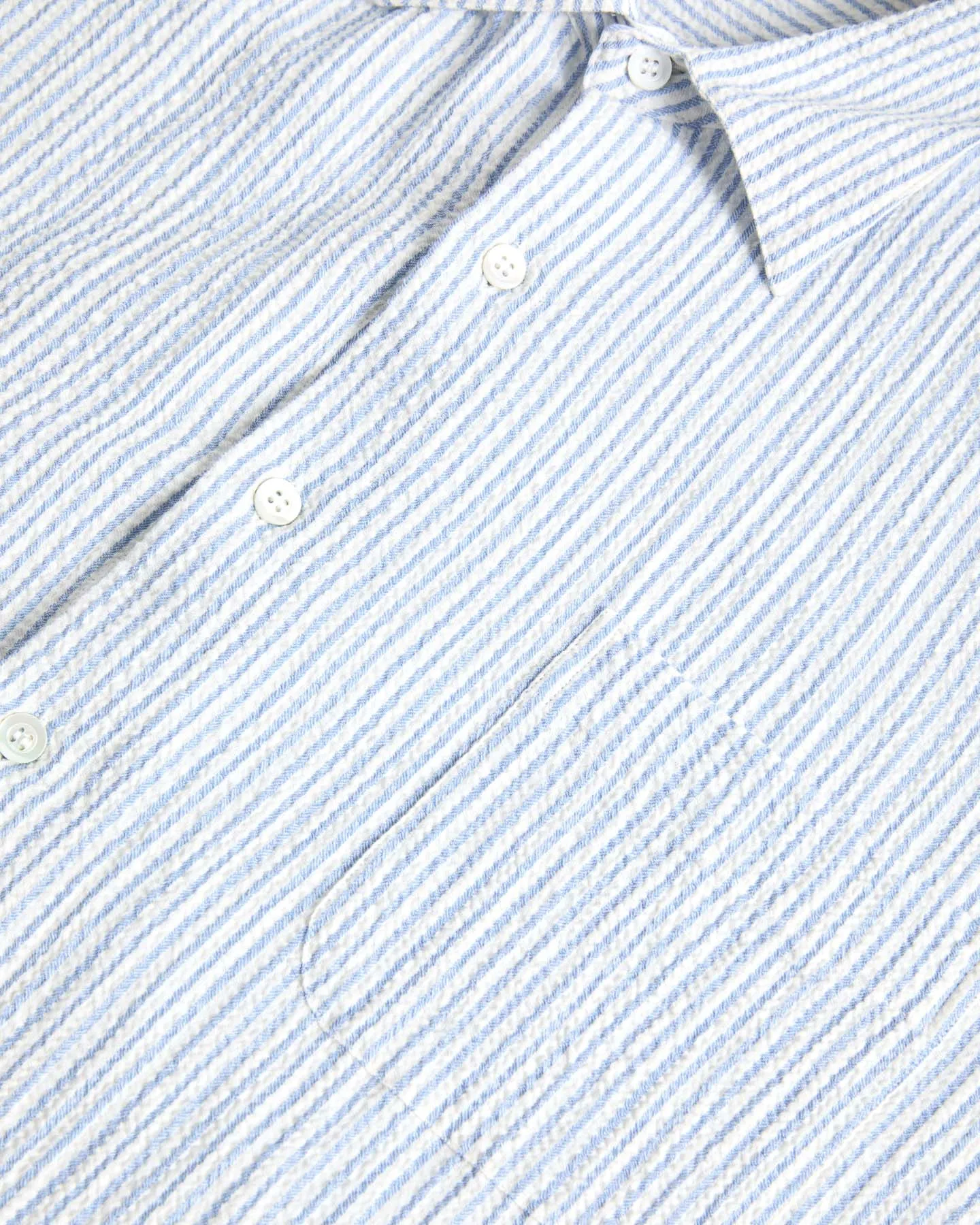 La Paz - Roque Grandpa Baggy Shirt - Azure Stripes