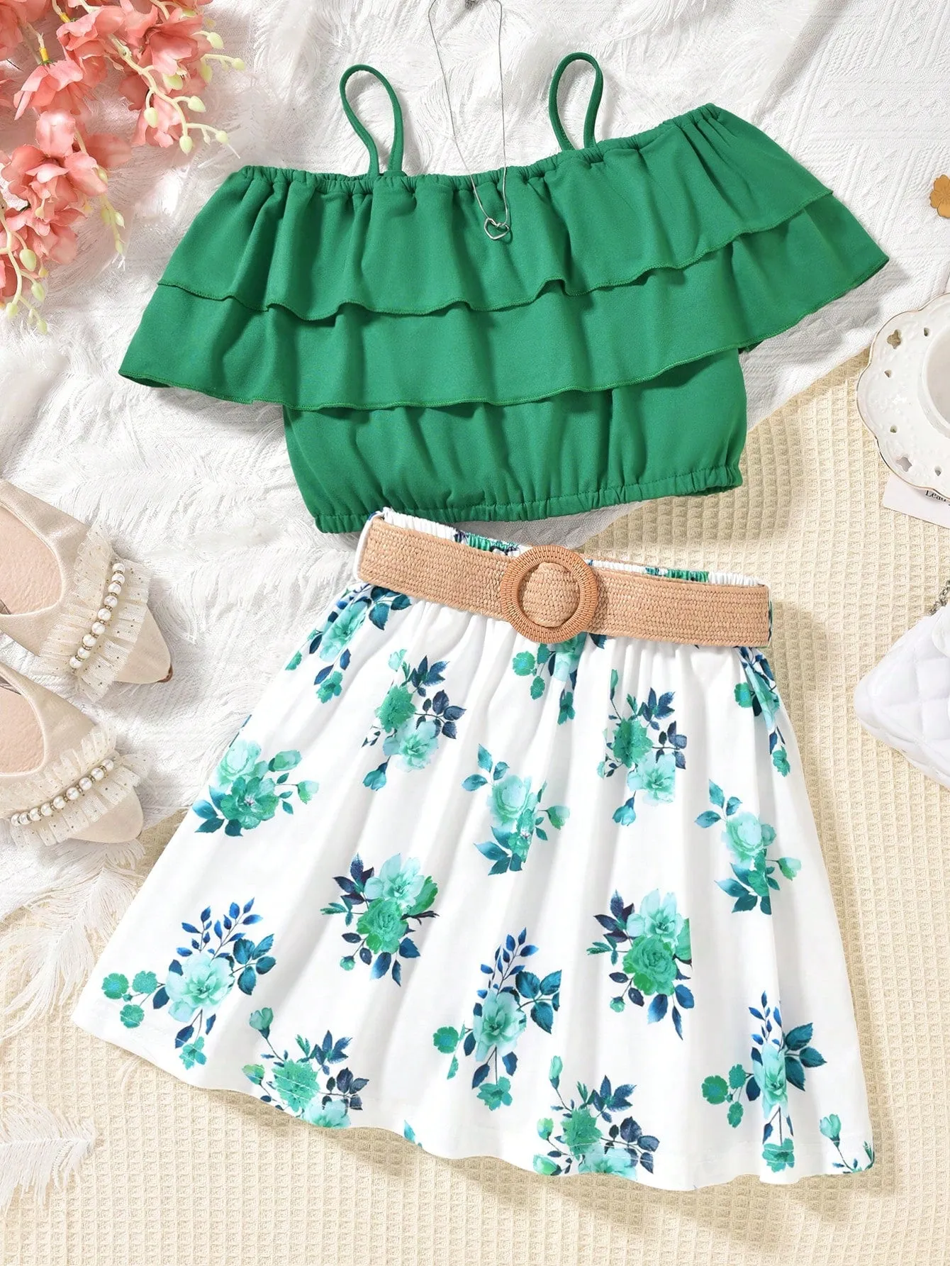 Lace layering top| Tween Girls' Summer  Multi-Layered Lace Top