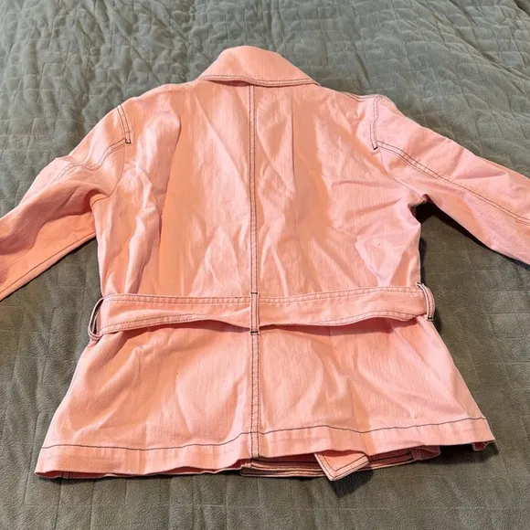 Lauren Jeans Ralph Lauren Light Pink Jacket with Belt, Denim, Size L