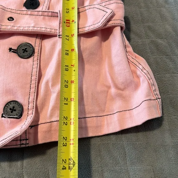 Lauren Jeans Ralph Lauren Light Pink Jacket with Belt, Denim, Size L