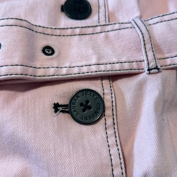 Lauren Jeans Ralph Lauren Light Pink Jacket with Belt, Denim, Size L