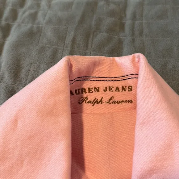 Lauren Jeans Ralph Lauren Light Pink Jacket with Belt, Denim, Size L