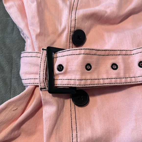 Lauren Jeans Ralph Lauren Light Pink Jacket with Belt, Denim, Size L