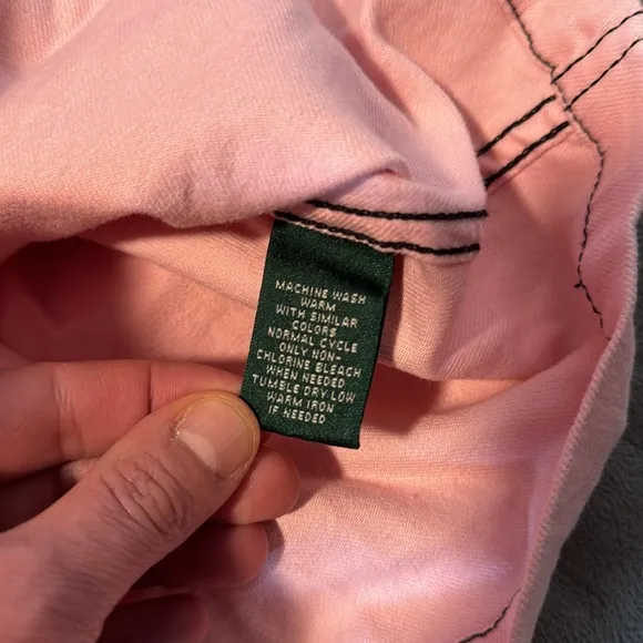 Lauren Jeans Ralph Lauren Light Pink Jacket with Belt, Denim, Size L
