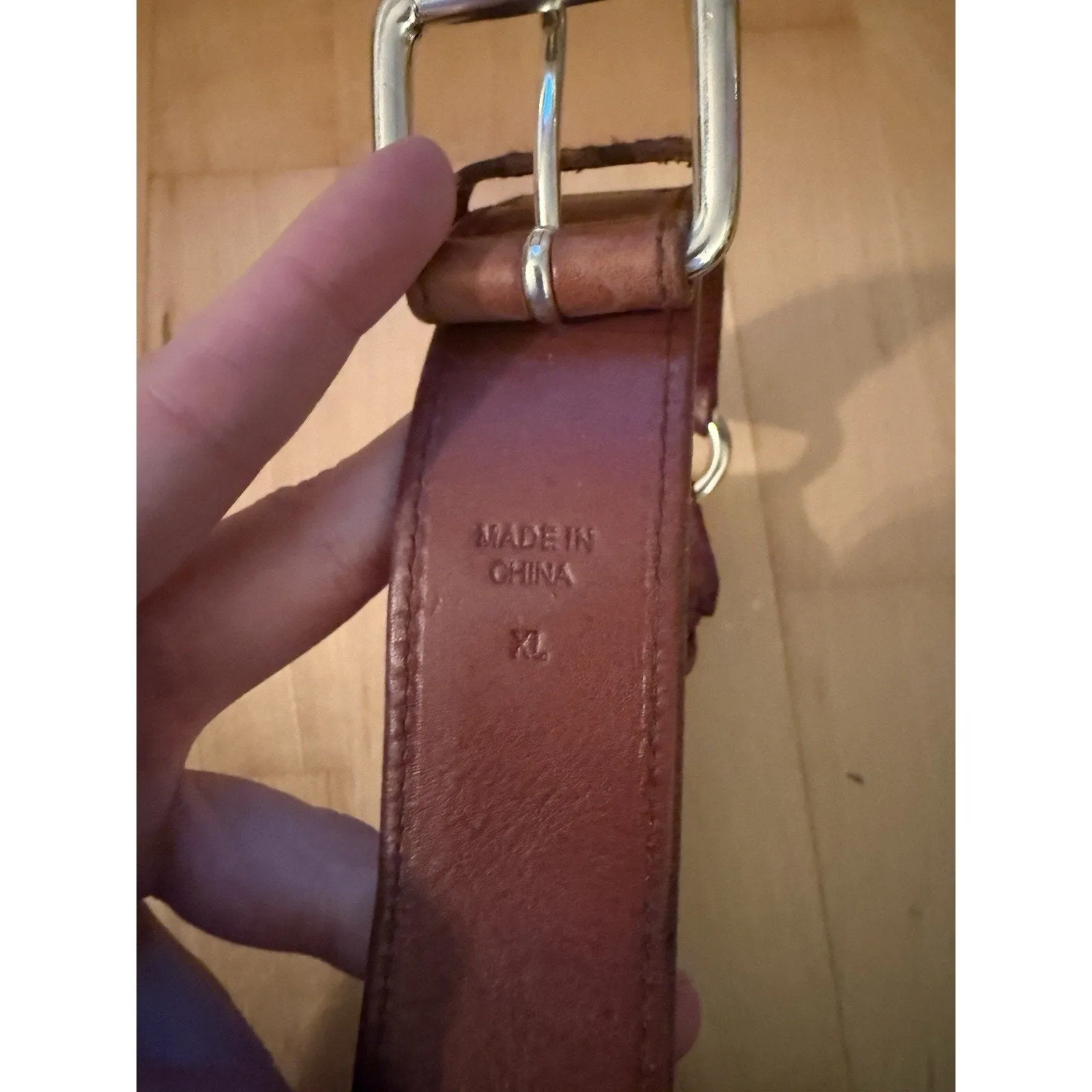 Lauren Ralph Lauren Women’s Braided O-Ring Brown Leather Double Belt, Size XL