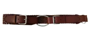 Lauren Ralph Lauren Women’s Braided O-Ring Brown Leather Double Belt, Size XL
