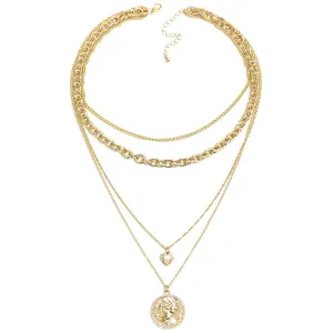 Layered Coin Pendant Necklace