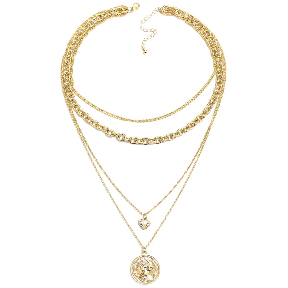 Layered Coin Pendant Necklace