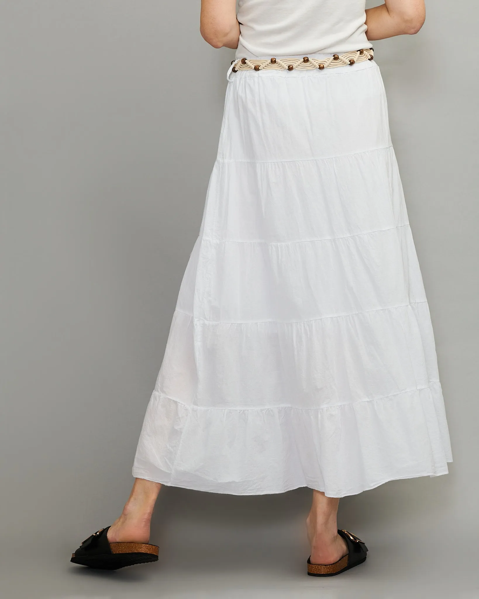 Layered Cotton Belt Skirt