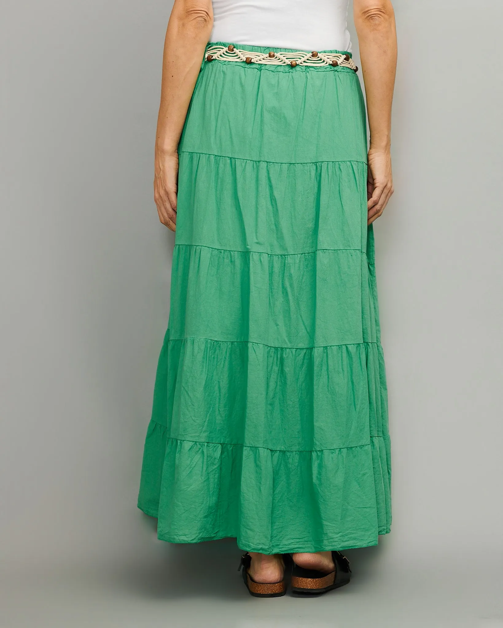 Layered Cotton Belt Skirt