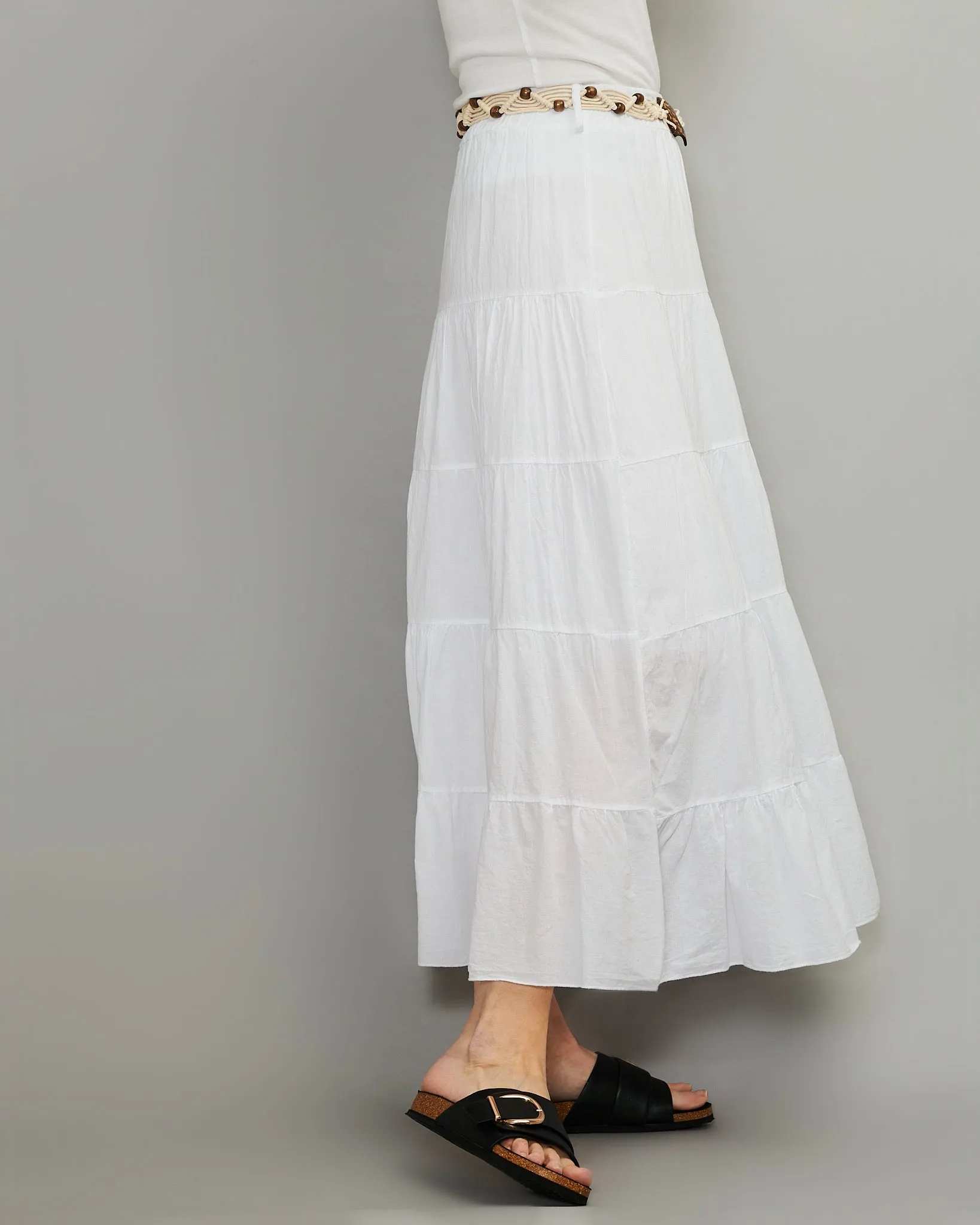 Layered Cotton Belt Skirt
