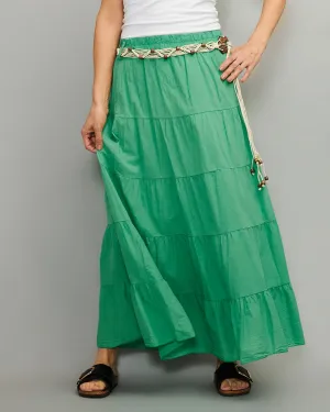 Layered Cotton Belt Skirt