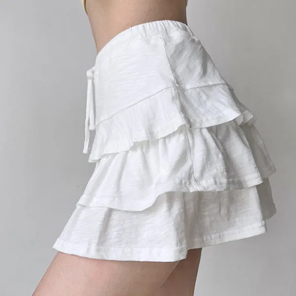 Layered lace lace short skirt