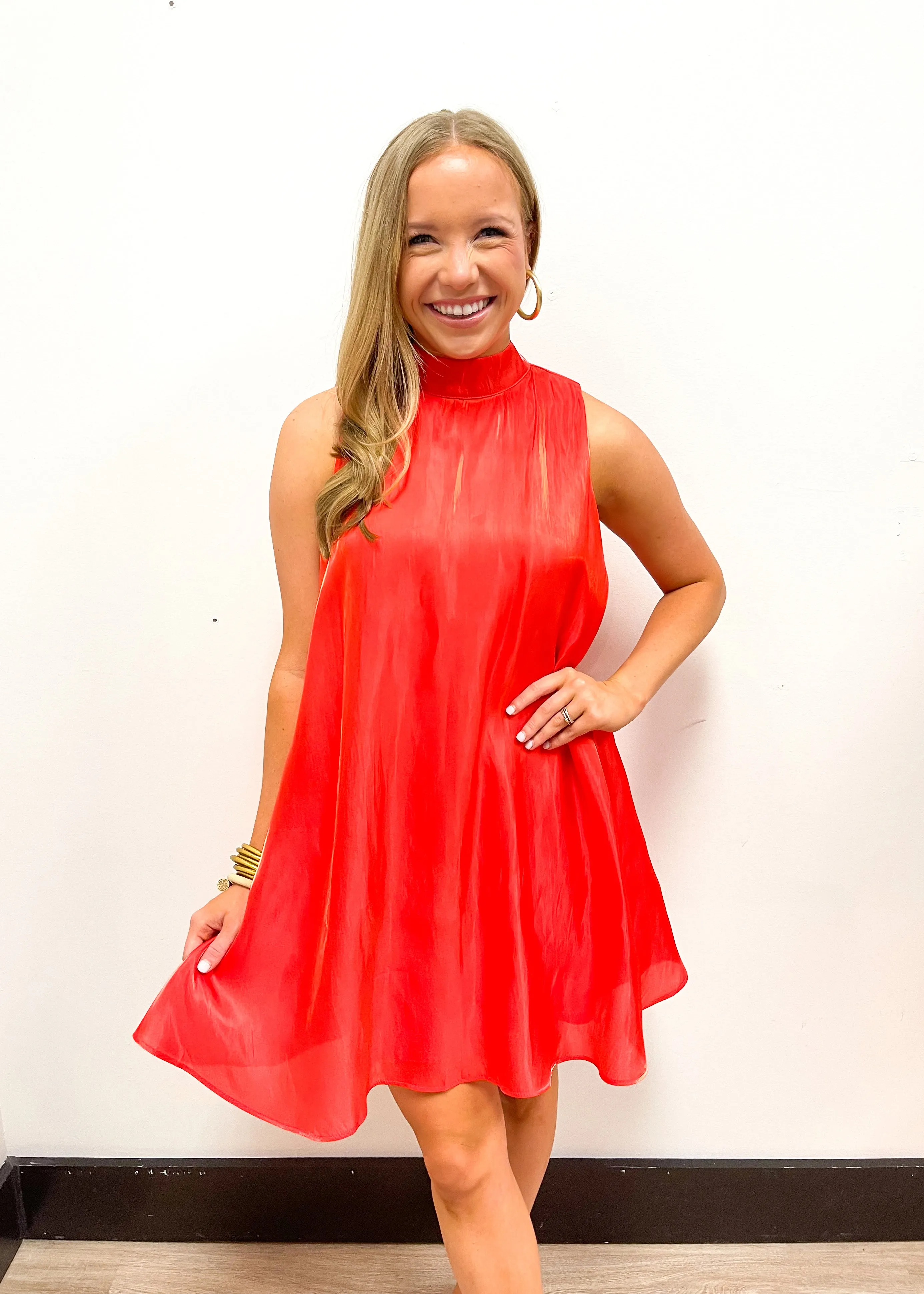 LBLOX Halter Tie Dress - Coral