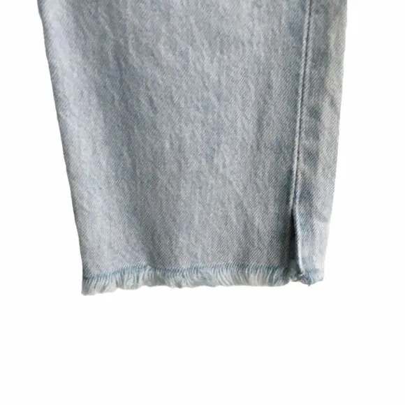 LEVI’S 501 Skinny High Rise Denim Jeans Destroyed Light Blue 24
