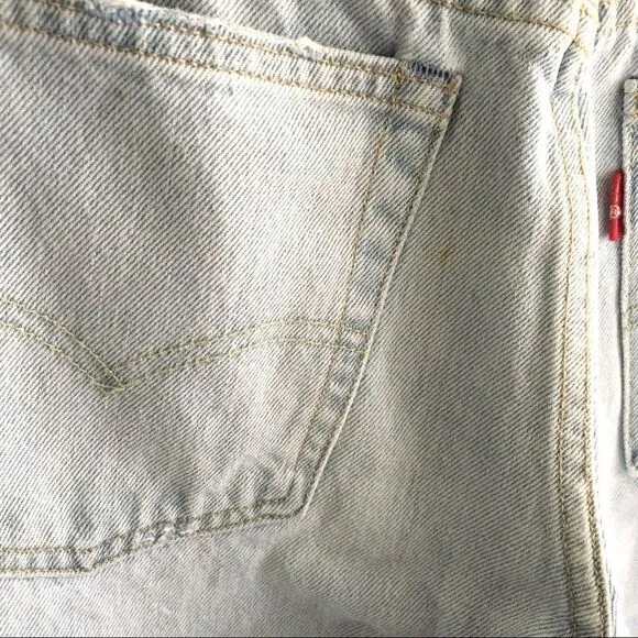 LEVI’S 501 Skinny High Rise Denim Jeans Destroyed Light Blue 24