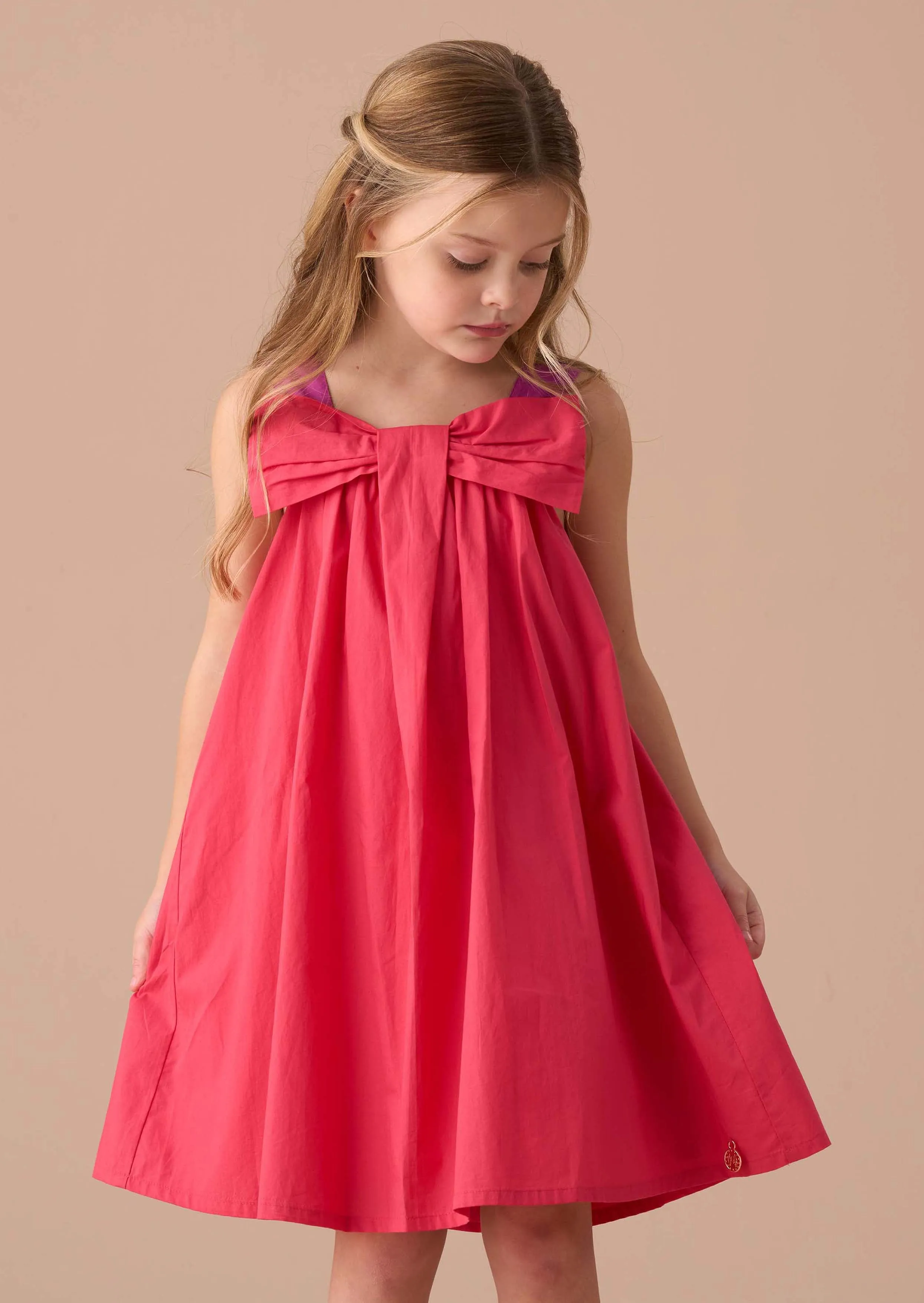 Libby Pink Bow Swing Dress