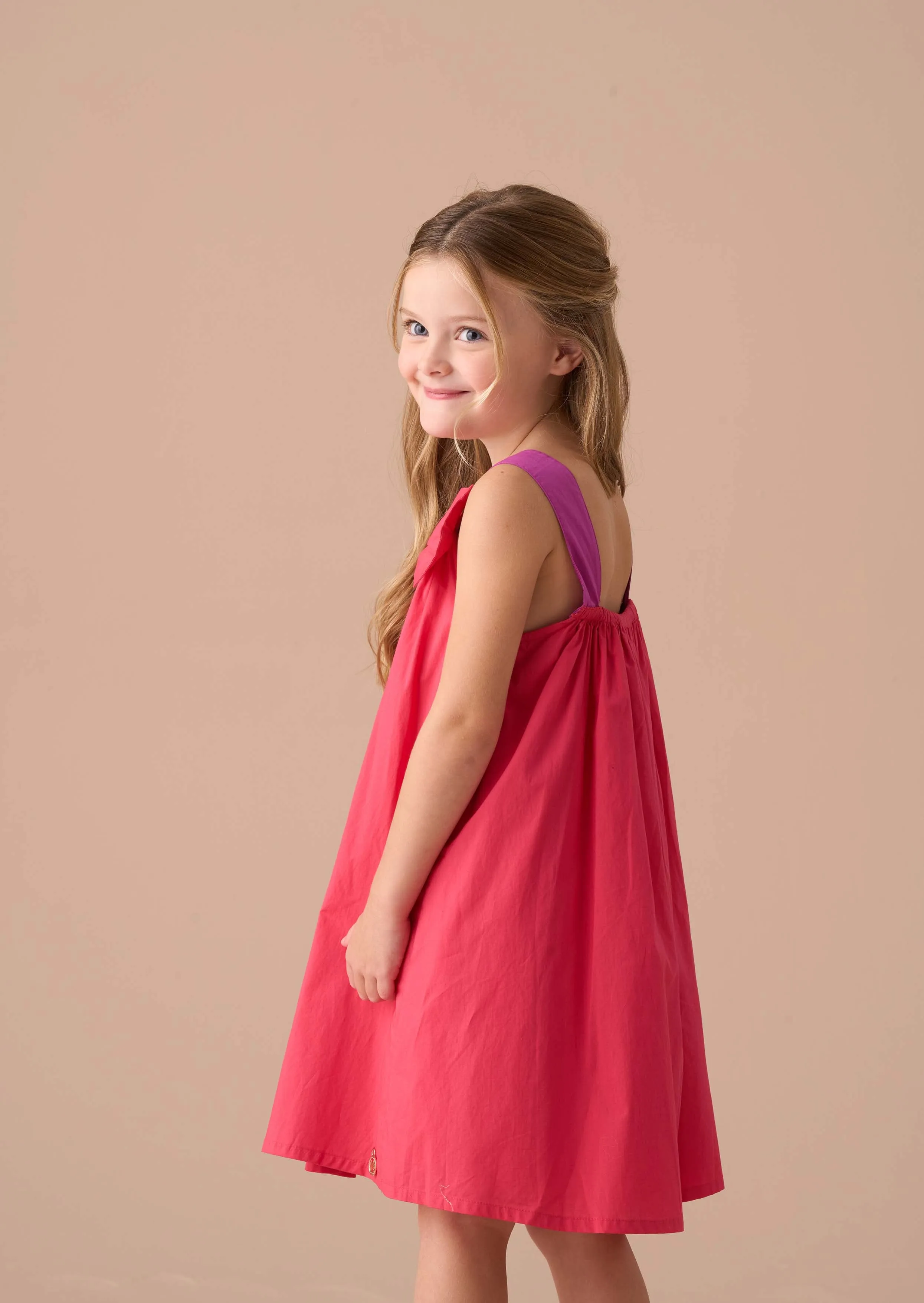 Libby Pink Bow Swing Dress