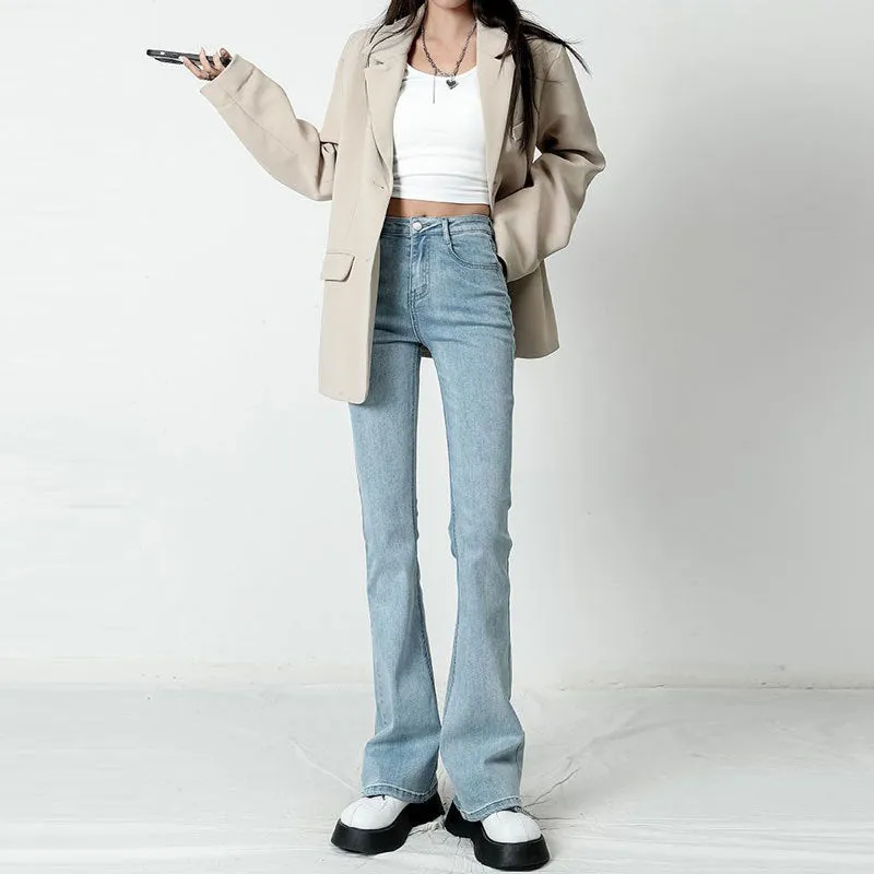 Light-colored High Waist Skinny Jeans
