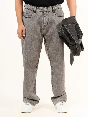 Light Grey Baggy Fit plain Jeans
