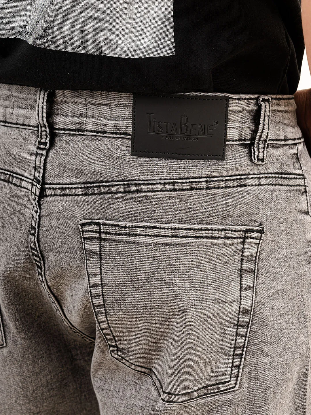 Light Grey Baggy Fit plain Jeans