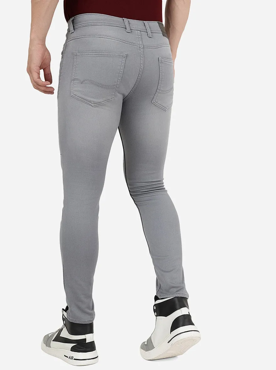 Light Grey Solid Urban Fit Jeans | Greenfibre