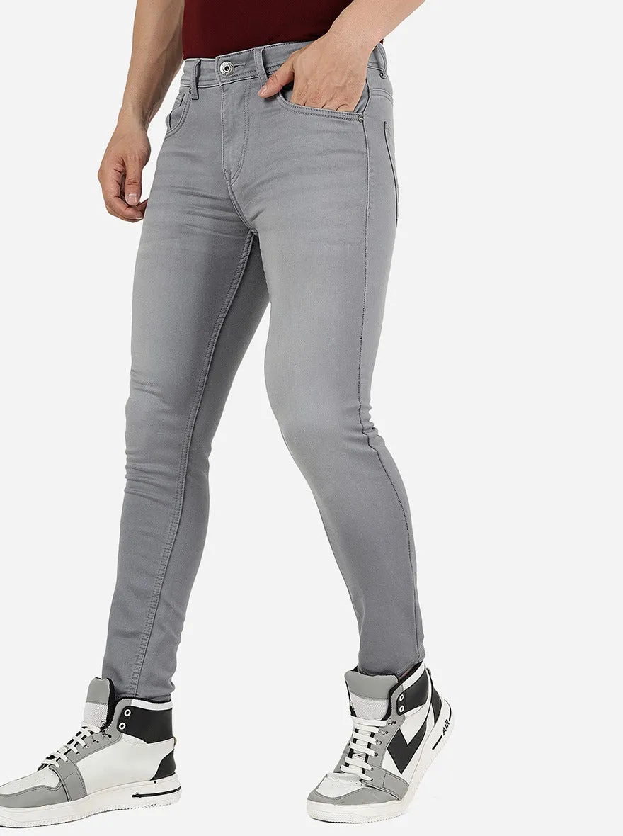 Light Grey Solid Urban Fit Jeans | Greenfibre