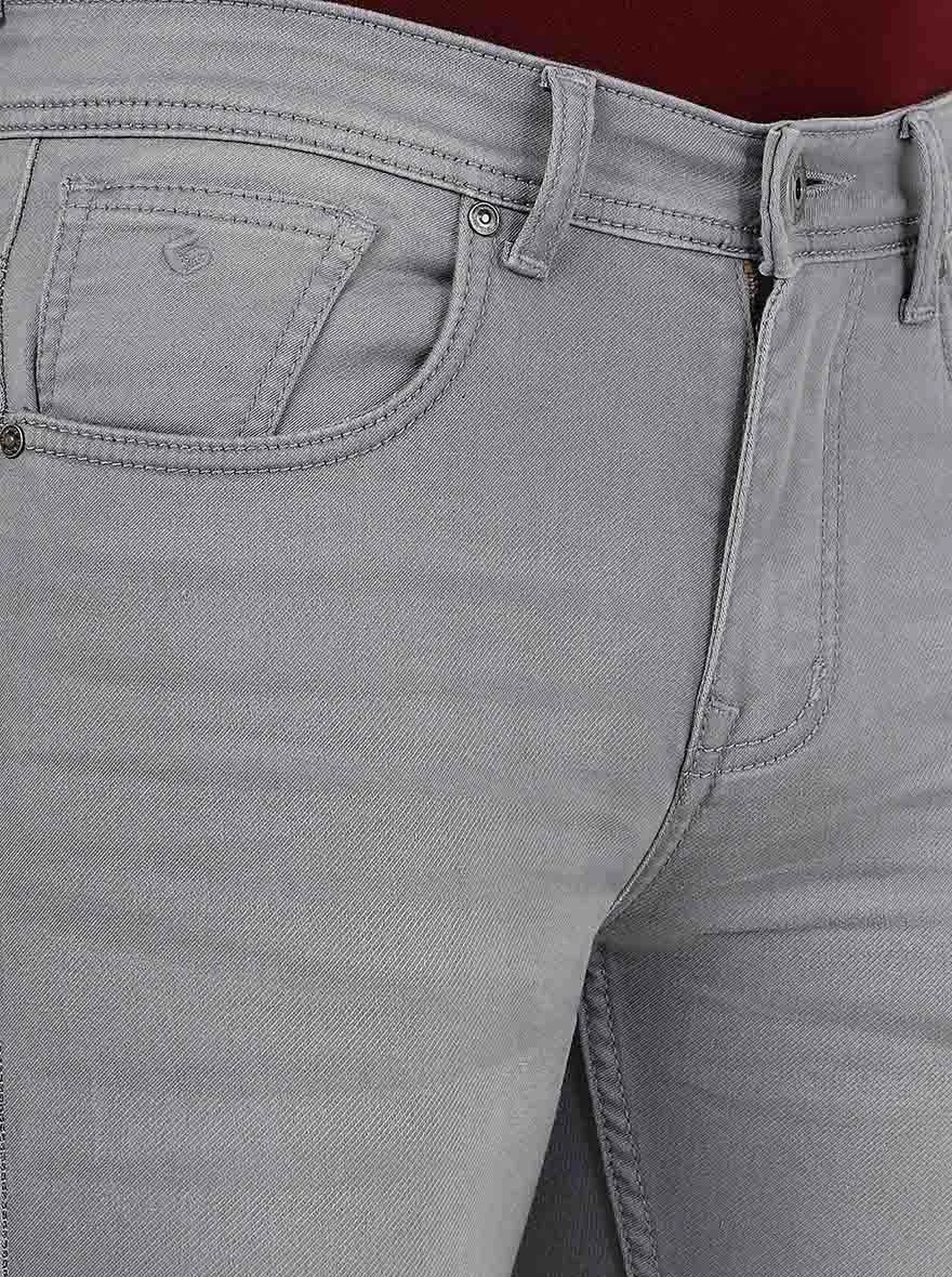 Light Grey Solid Urban Fit Jeans | Greenfibre
