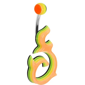 Light Orange Acrylic Multi Layered Left Tribal Dragon Belly Ring