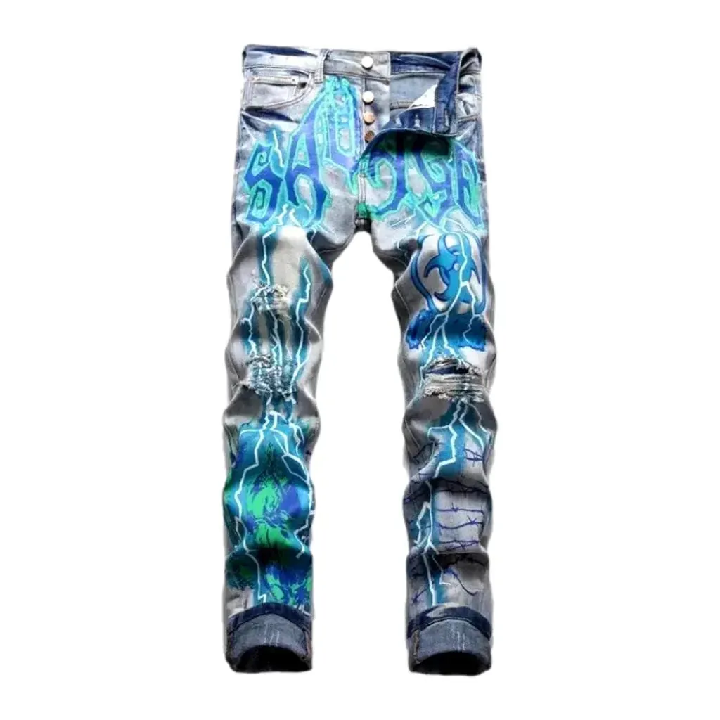 Light-wash vintage jeans for men