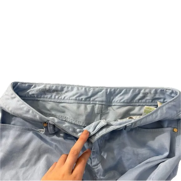 Lilly Pulitzer Worth Skinny Jeans Sateen Light Blue Pants Size 8