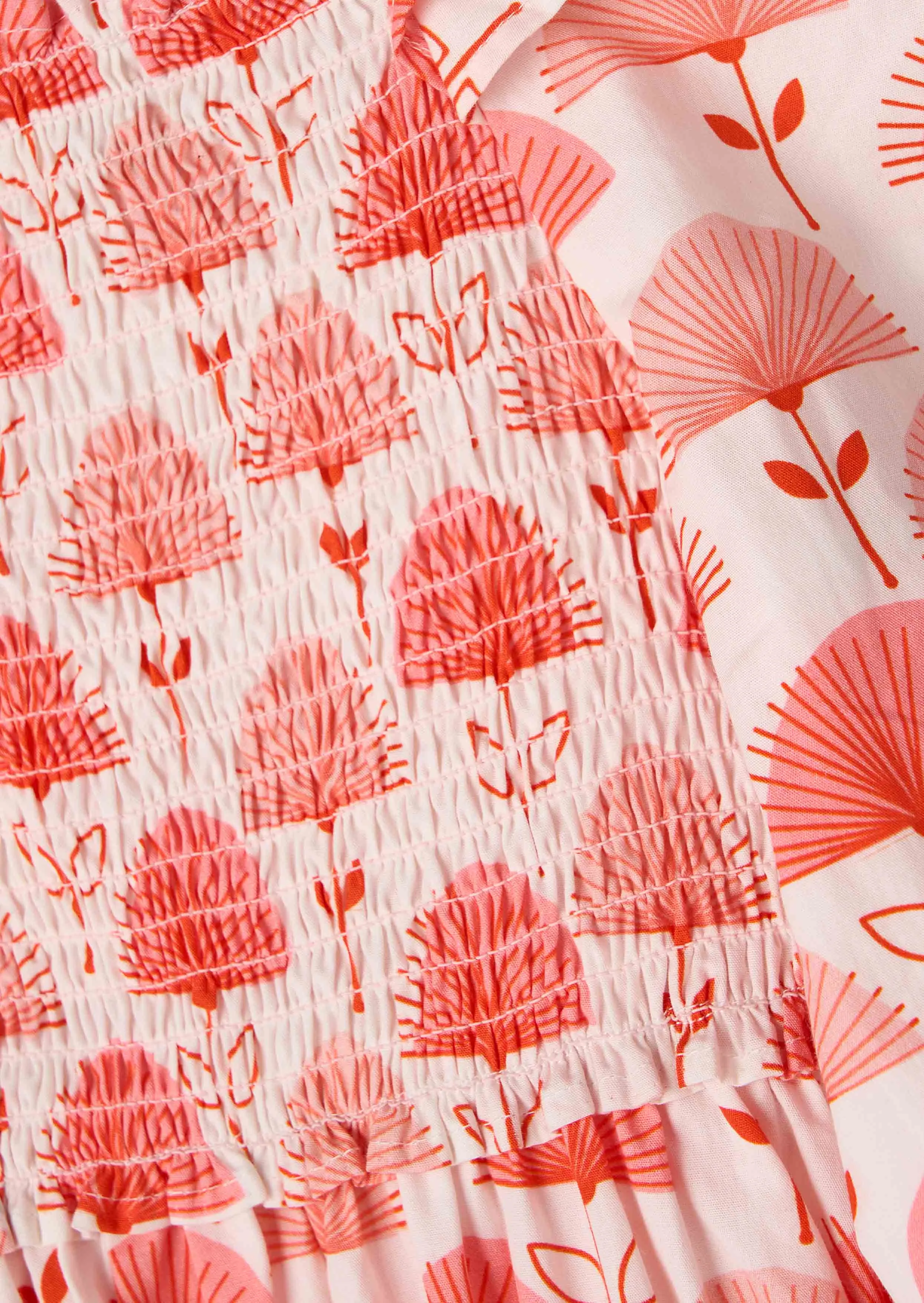 Lola Pink Ruffle Shoulder Print Dress