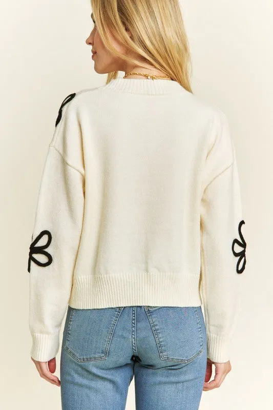 Long Sleeve Floral 3D Sweater
