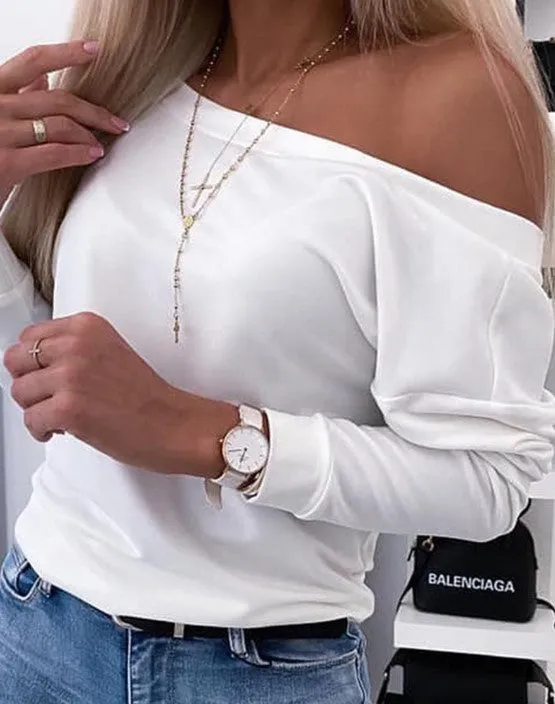 Long-sleeved Harper button-down top with open back