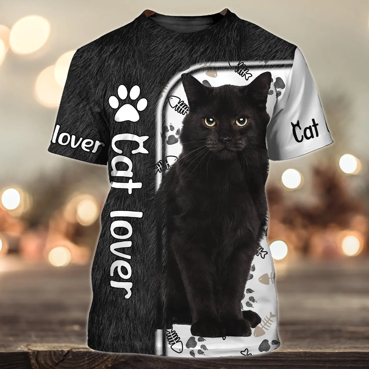 Love Black Cats 3D Full Print Shirts 1024
