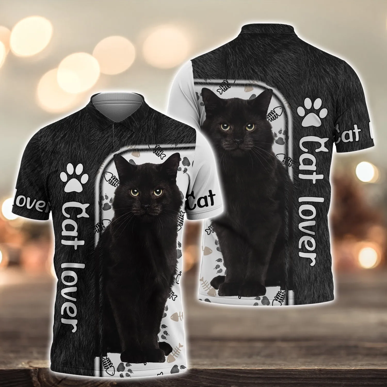Love Black Cats 3D Full Print Shirts 1024