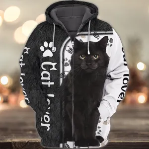 Love Black Cats 3D Full Print Shirts 1024